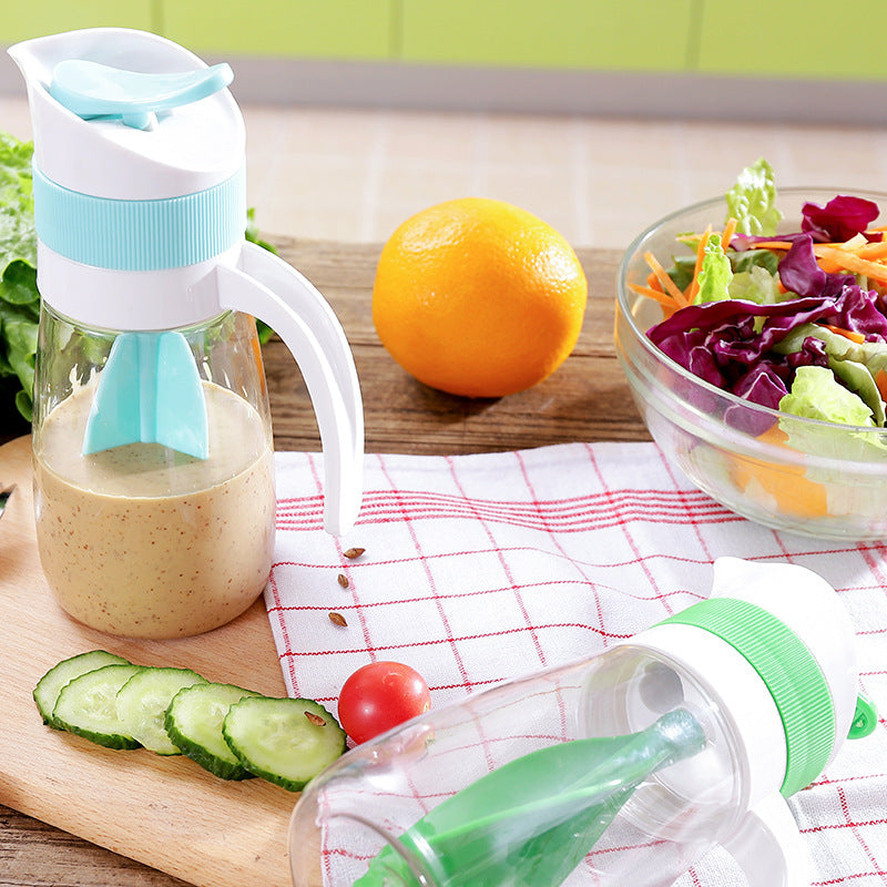 Salad Bottle With Handle Kitchen Salad Mixing Cup Household Seasoning Mixing Bottle Plastic Ketchup Mixing Bottle