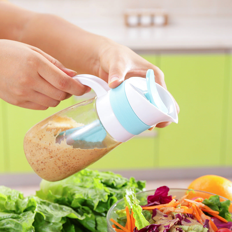 Salad Bottle With Handle Kitchen Salad Mixing Cup Household Seasoning Mixing Bottle Plastic Ketchup Mixing Bottle