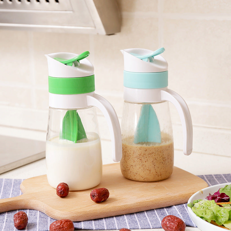Salad Bottle With Handle Kitchen Salad Mixing Cup Household Seasoning Mixing Bottle Plastic Ketchup Mixing Bottle