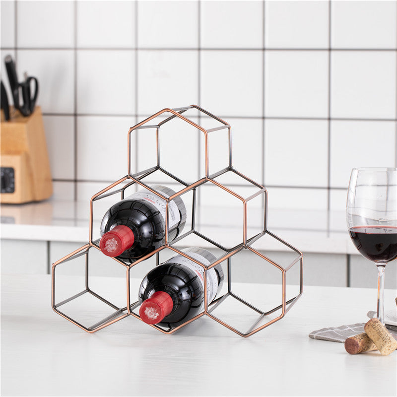 Creative Nordic Honeycomb Wine Rack Decoration Home Living Room Wine Cabinet Display Stand
