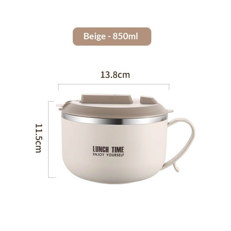 304 Stainless Steel Products With Lid, Drainable Instant Noodle Bowl, Student Thermal Lunch Box