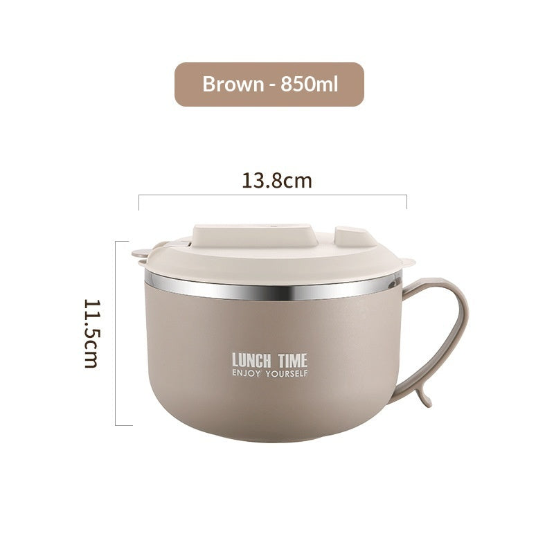 304 Stainless Steel Products With Lid, Drainable Instant Noodle Bowl, Student Thermal Lunch Box