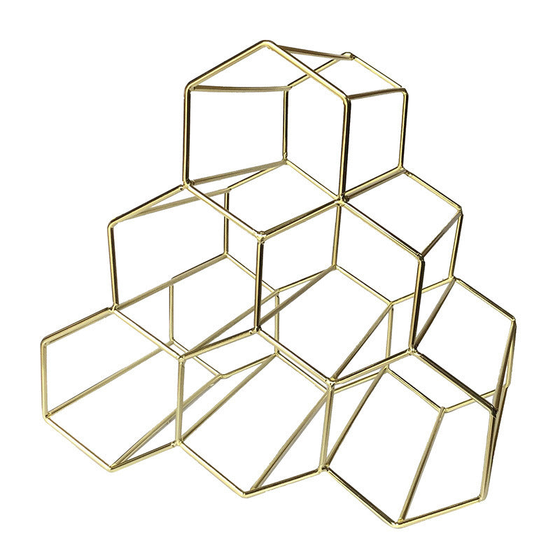 Creative Nordic Honeycomb Wine Rack Decoration Home Living Room Wine Cabinet Display Stand