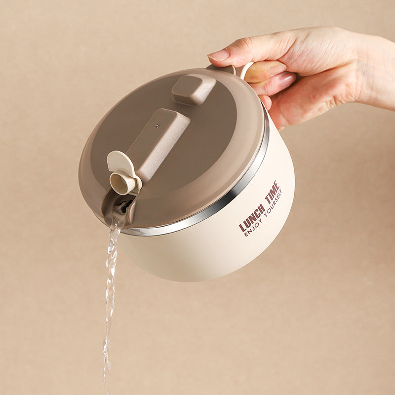 304 Stainless Steel Products With Lid, Drainable Instant Noodle Bowl, Student Thermal Lunch Box