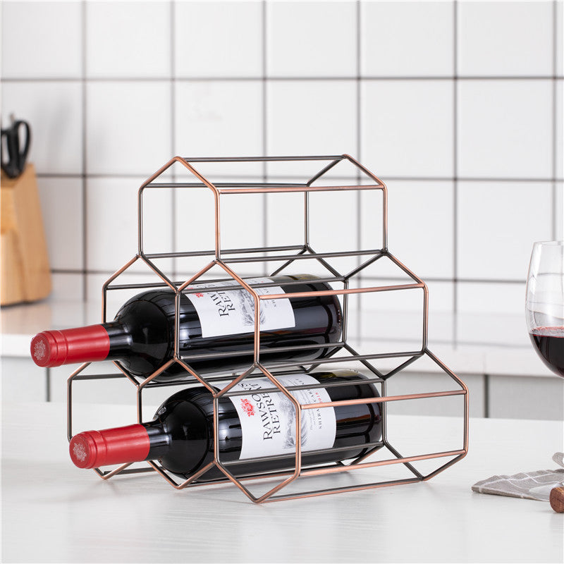 Creative Nordic Honeycomb Wine Rack Decoration Home Living Room Wine Cabinet Display Stand